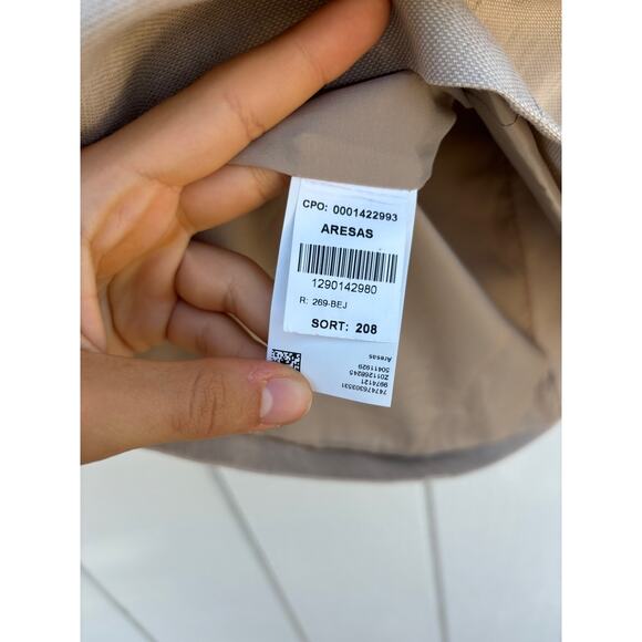 HUGO BOSS Aresas Blazer, Women's Beige Linen, Two Clasp Closure, Sz 8 - Picture 6 of 7